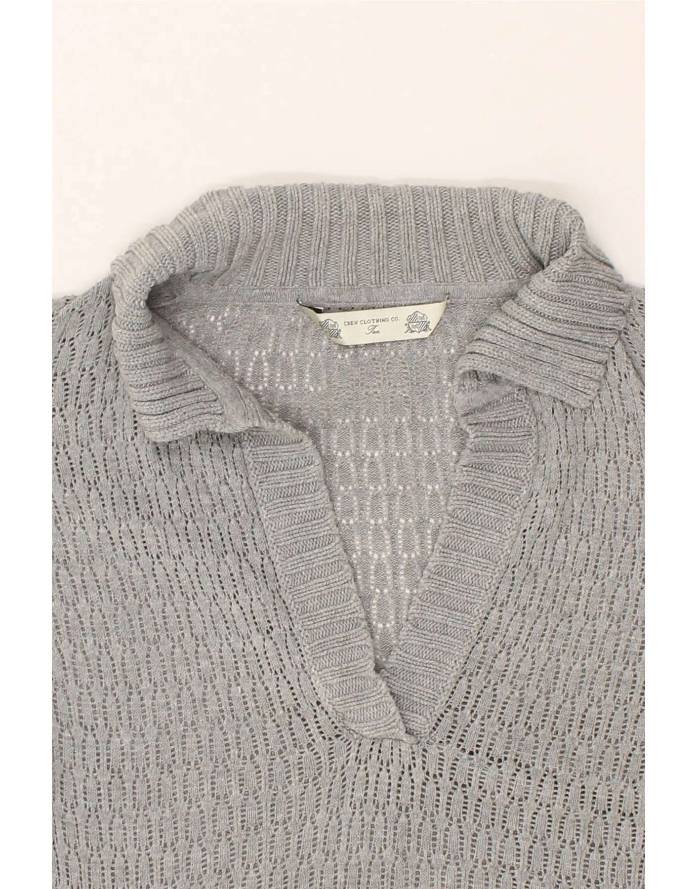 CREW CLOTHING Womens Polo Neck Jumper Sweater UK 10 Small Grey