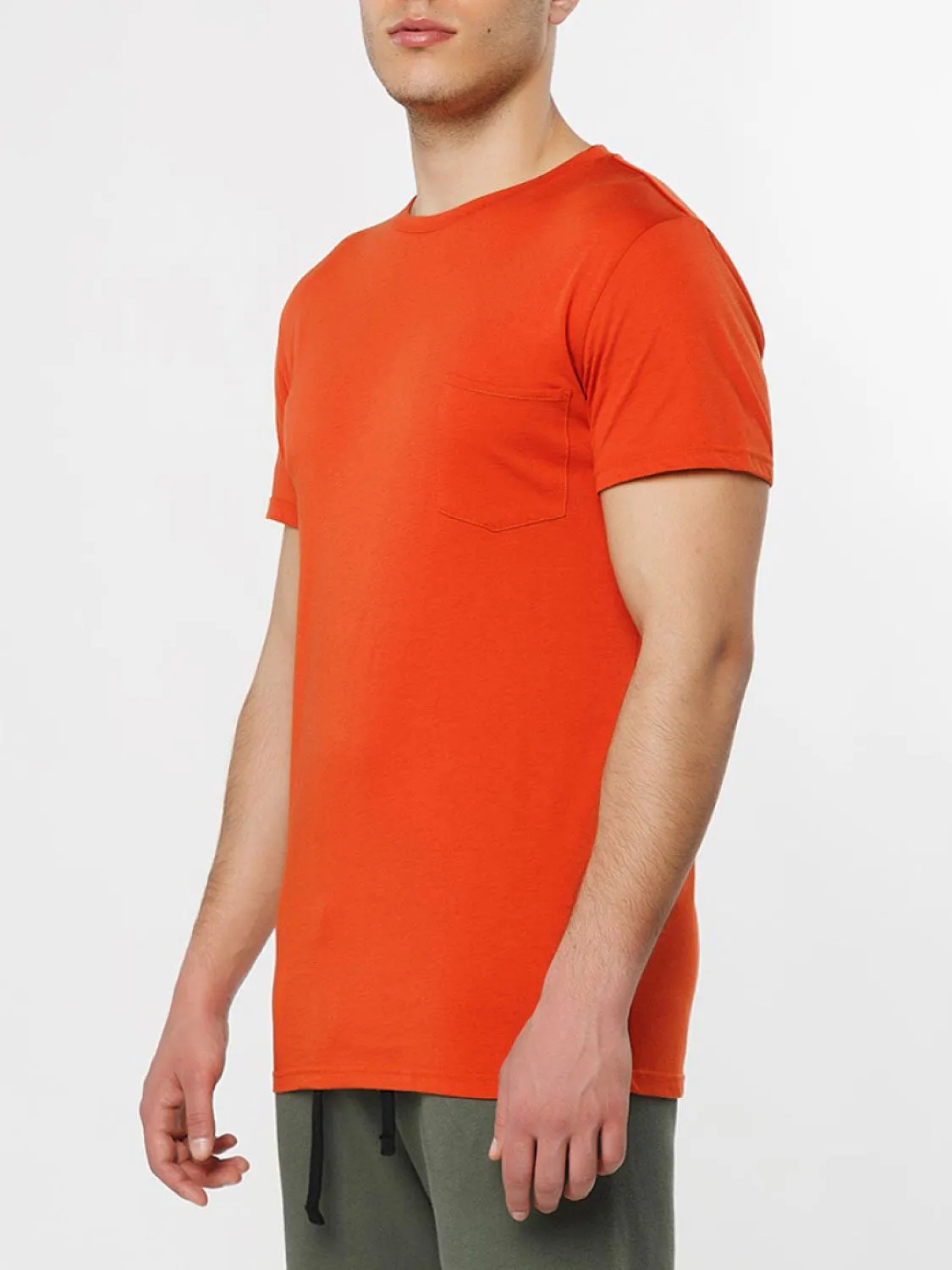 Crew Neck Modal-Blend Pocket T-shirt Basketball