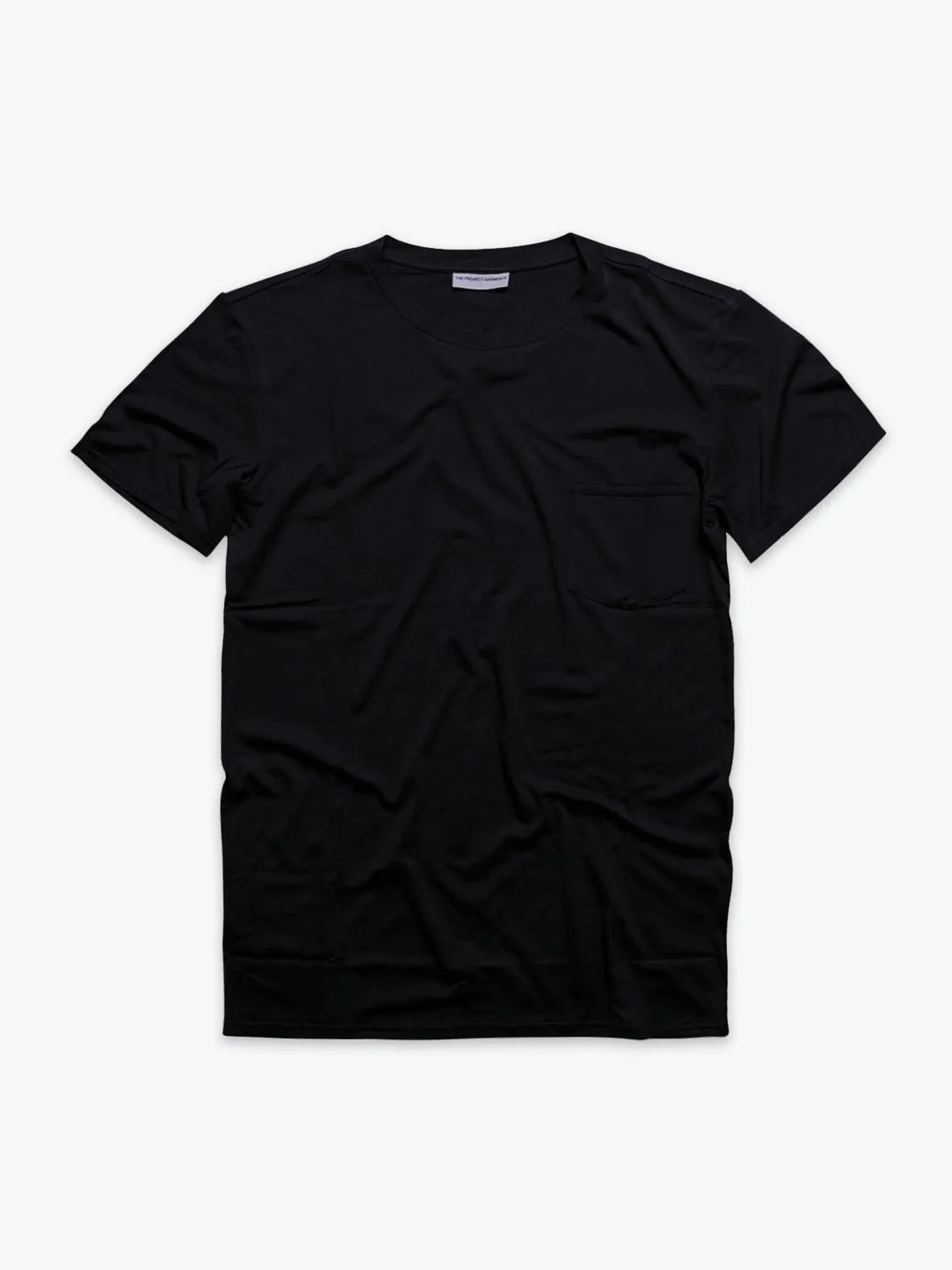 Crew Neck Modal-Blend Pocket T-shirt Black