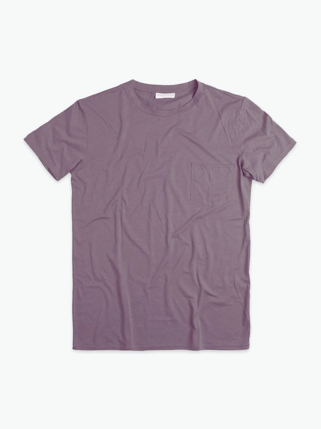 Crew Neck Modal-Blend Pocket T-shirt Lavender