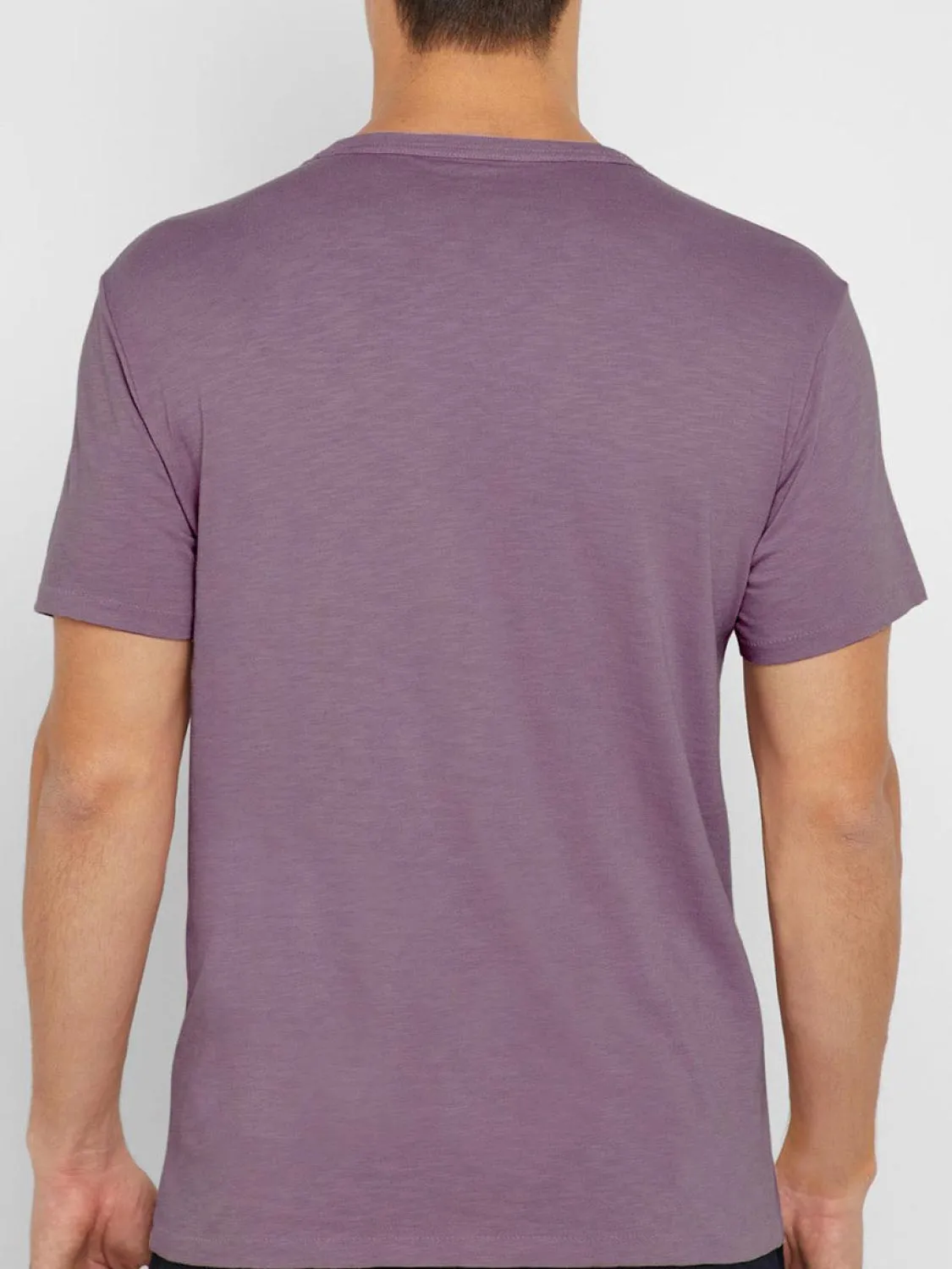 Crew Neck Modal-Blend Pocket T-shirt Lavender