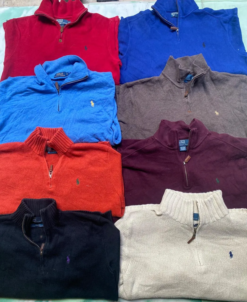 Custom handpick POLO HALF ZIP SWEATER 85PCS