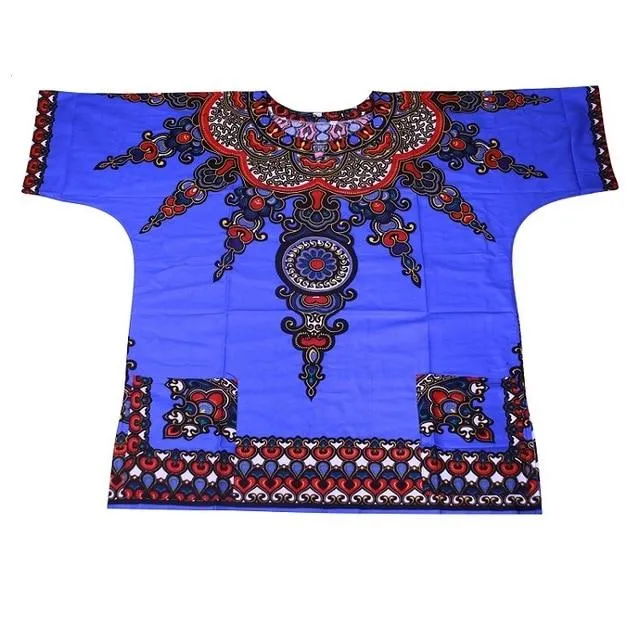 Dashiki fashion design African traditional printed 100% cotton Dashiki T-shirts for unisex Tribal Ethnic Succunct Hippie 2019