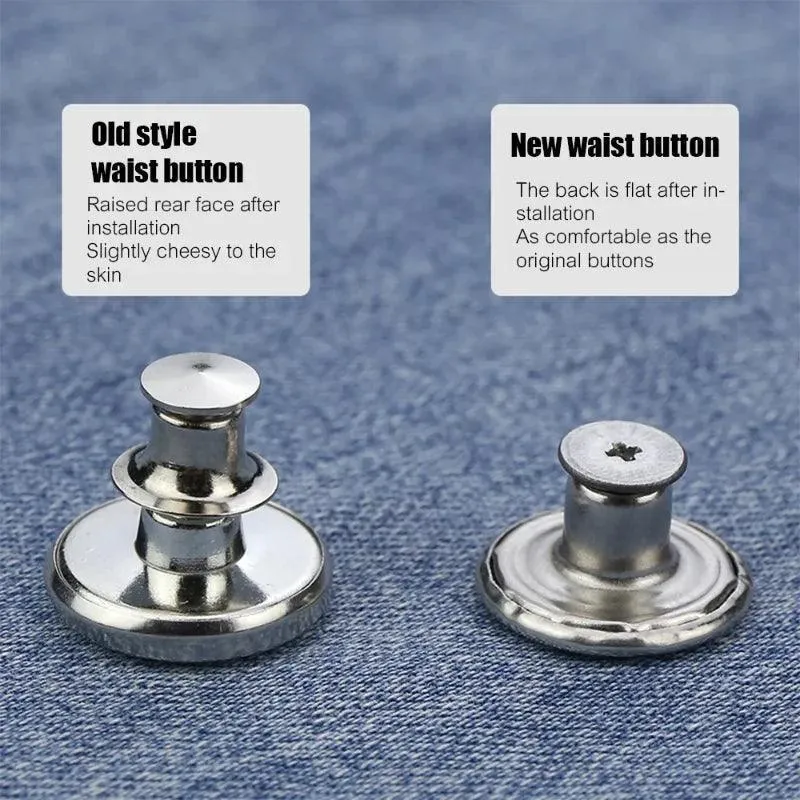 Denim Button Repair Kit: No-Sew Fix for Metal Jeans