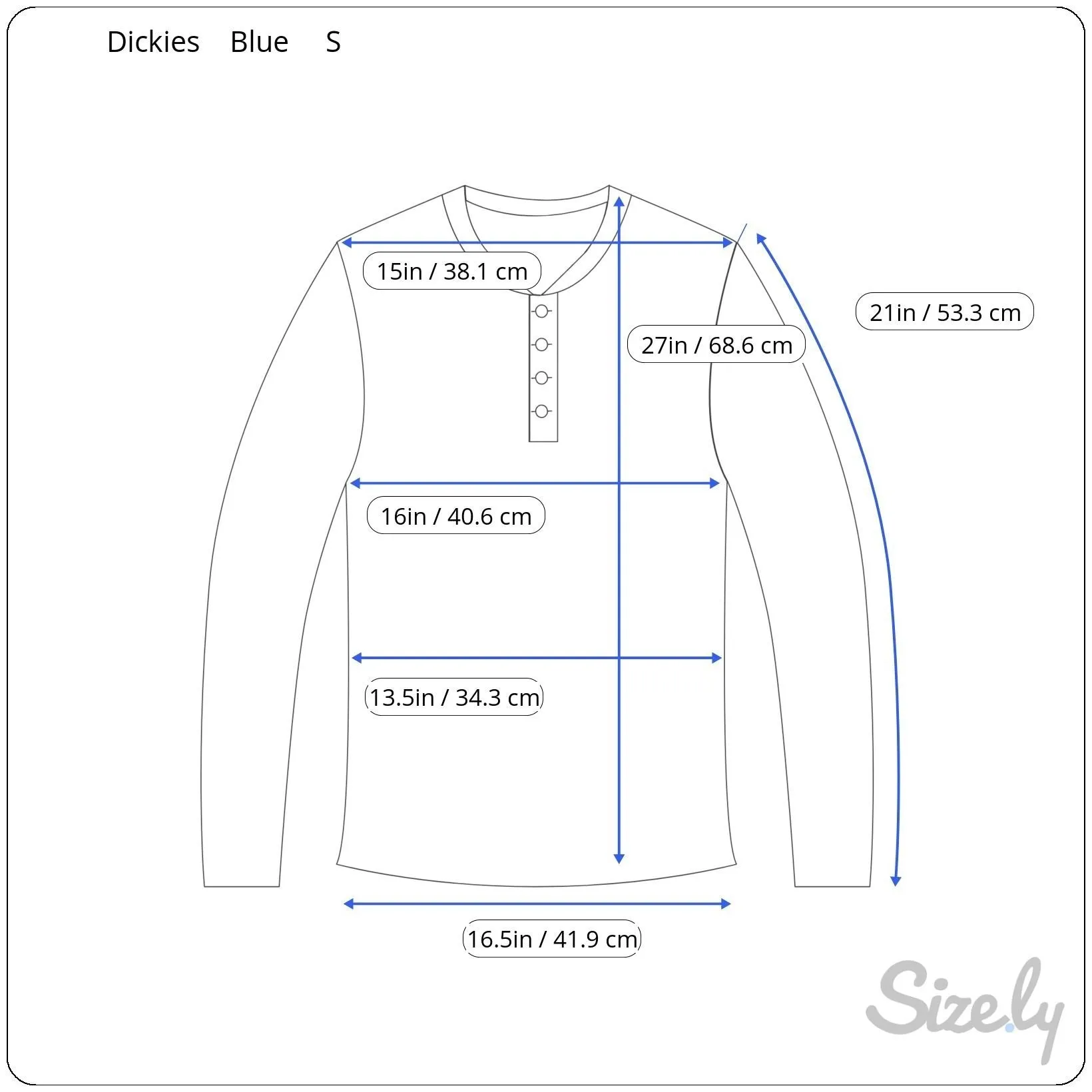 Dickies Mens Blue Thermal Outdoor Henley Crew Neck Long Sleeve Waffle Knit Shirt