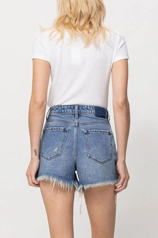 Distressed Rigid Mom Shorts  VERVET by Flying Monkey