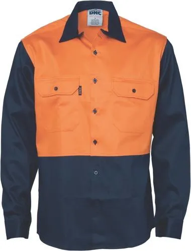 DNC 3406 fire retardant hi vis long sleeve shirt