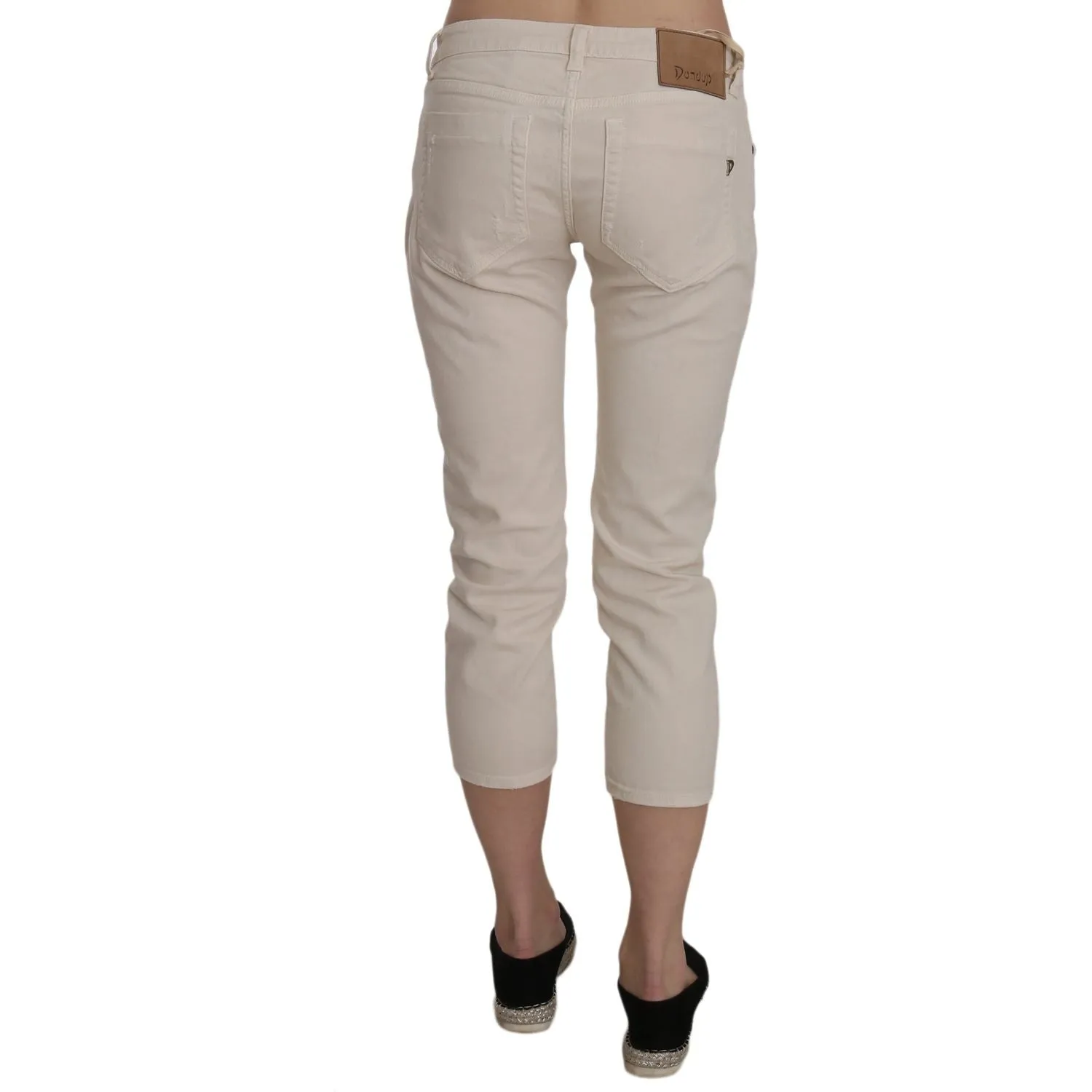 Dondup Beige Low Waist Skinny Cropped Capri Pants