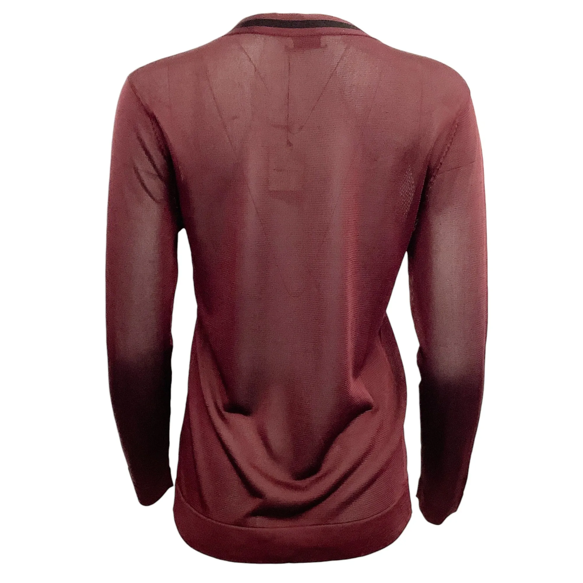 Dries van Noten Burgundy Marjella V Neck Sweater