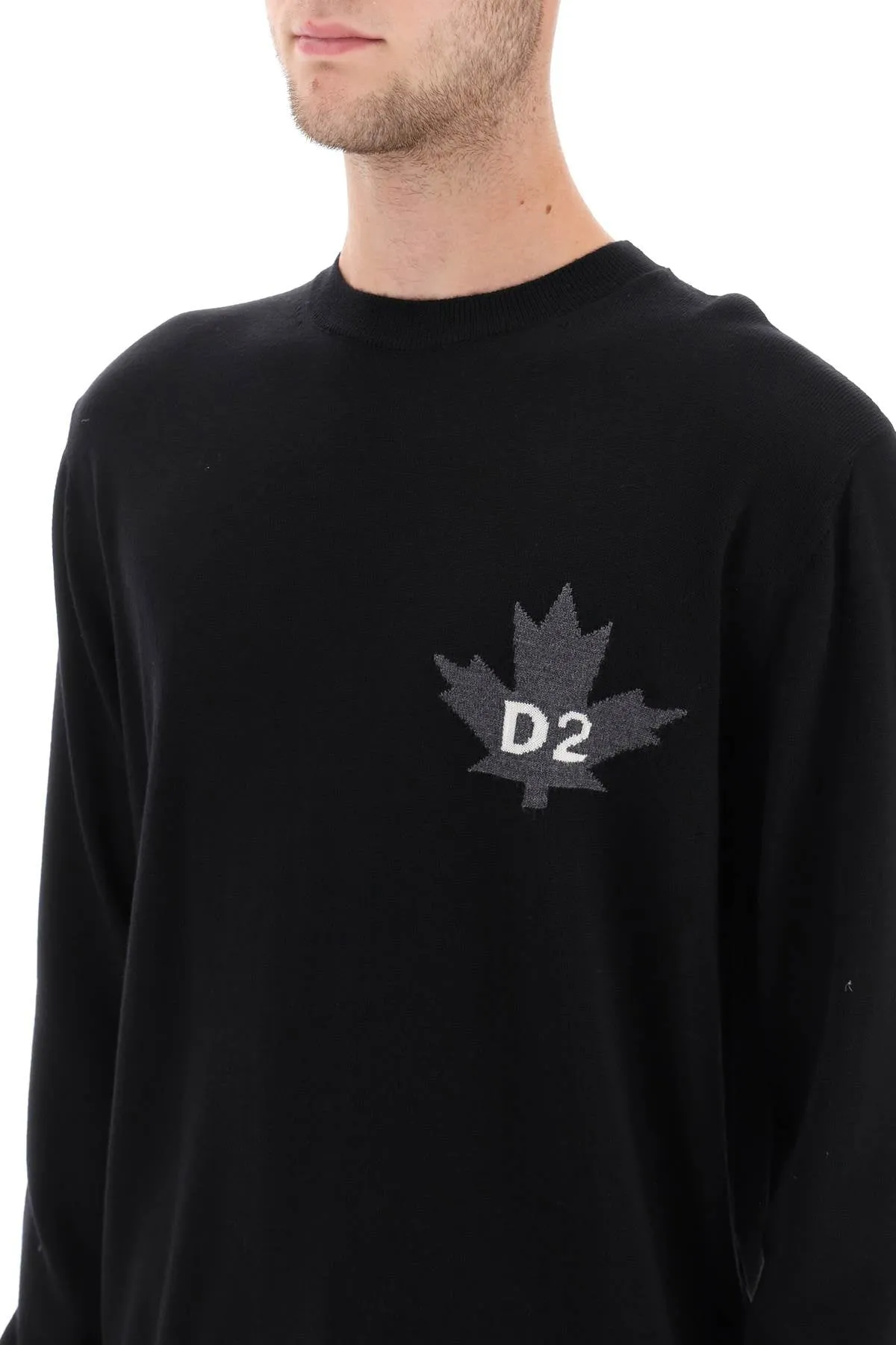 Dsquared2 d2 leaf wool sweater