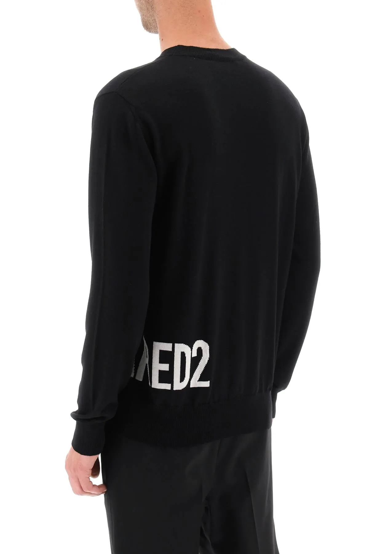 Dsquared2 sweater in virgin wool with jacquard logo