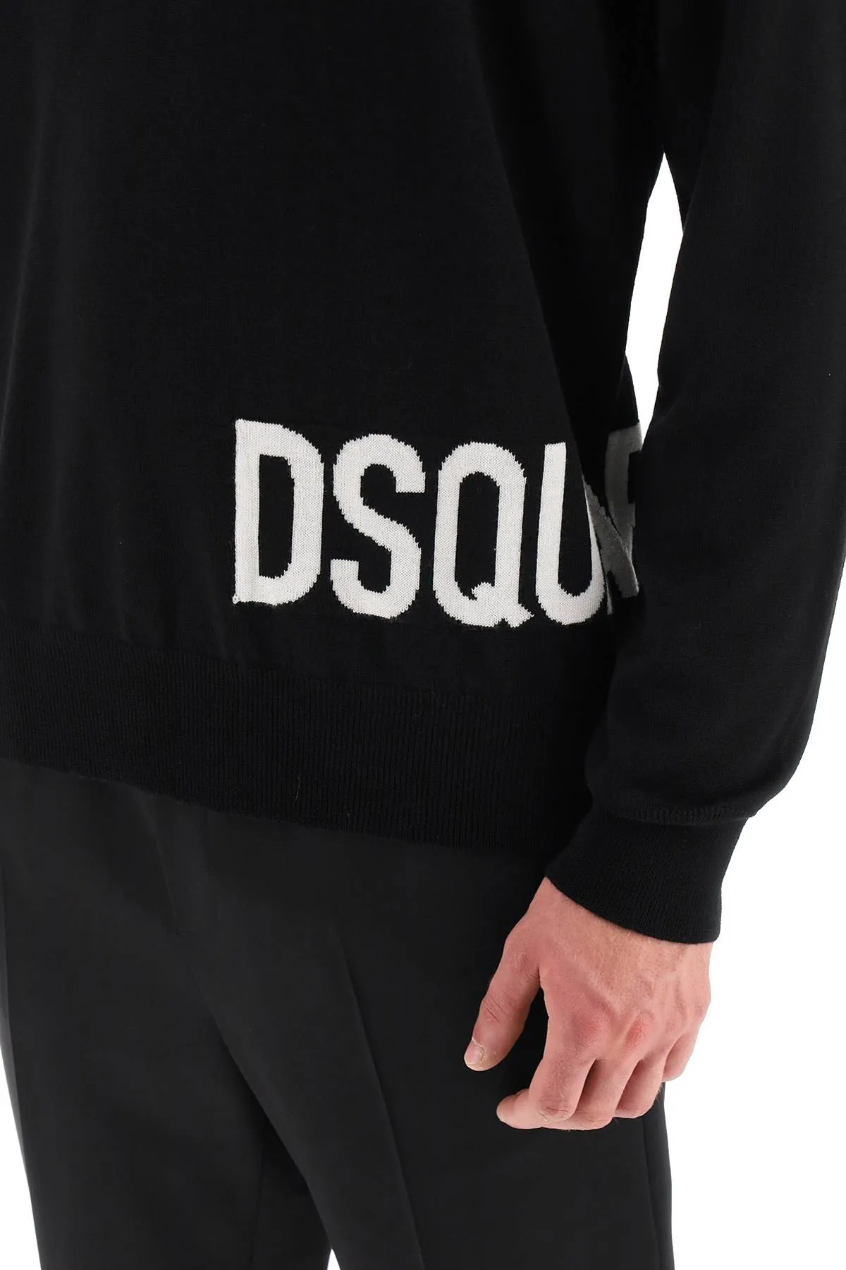 Dsquared2 sweater in virgin wool with jacquard logo