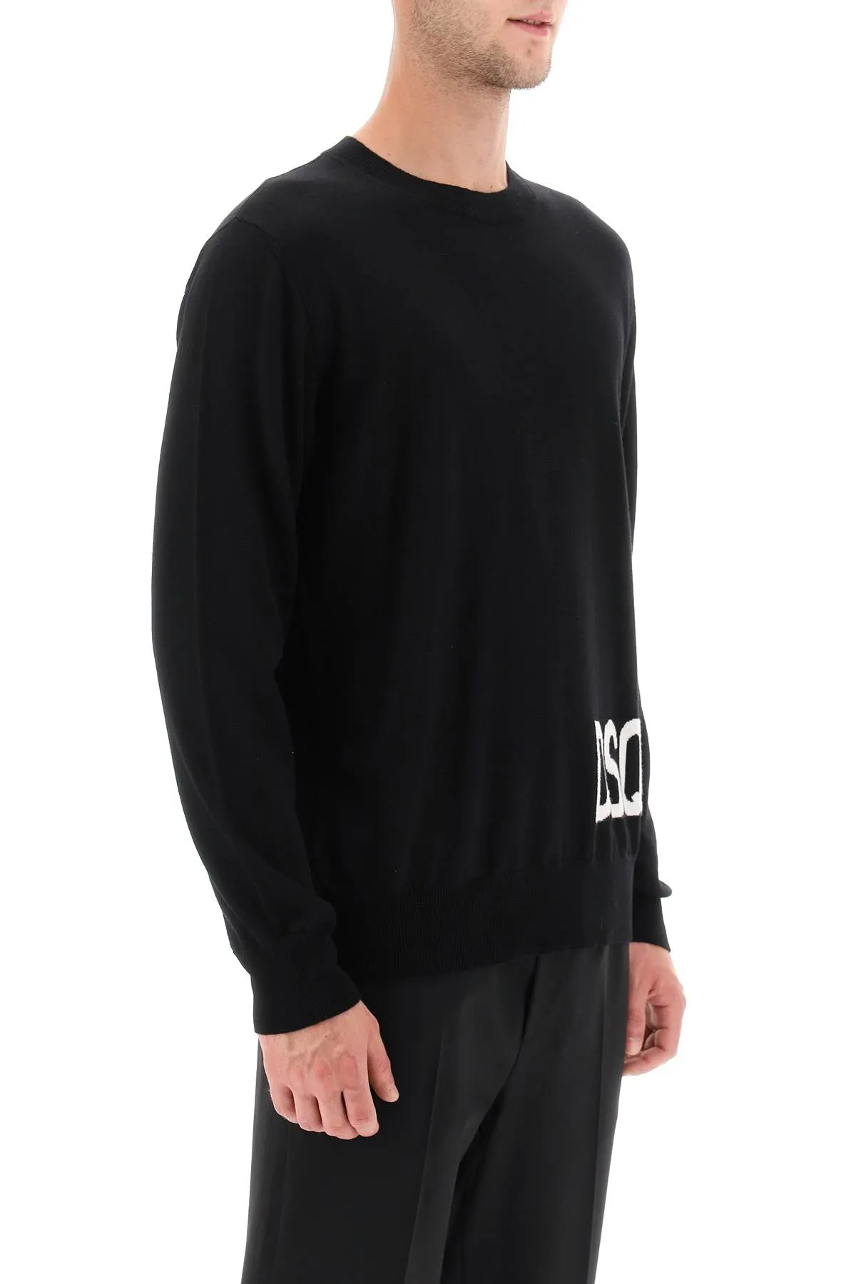 Dsquared2 sweater in virgin wool with jacquard logo