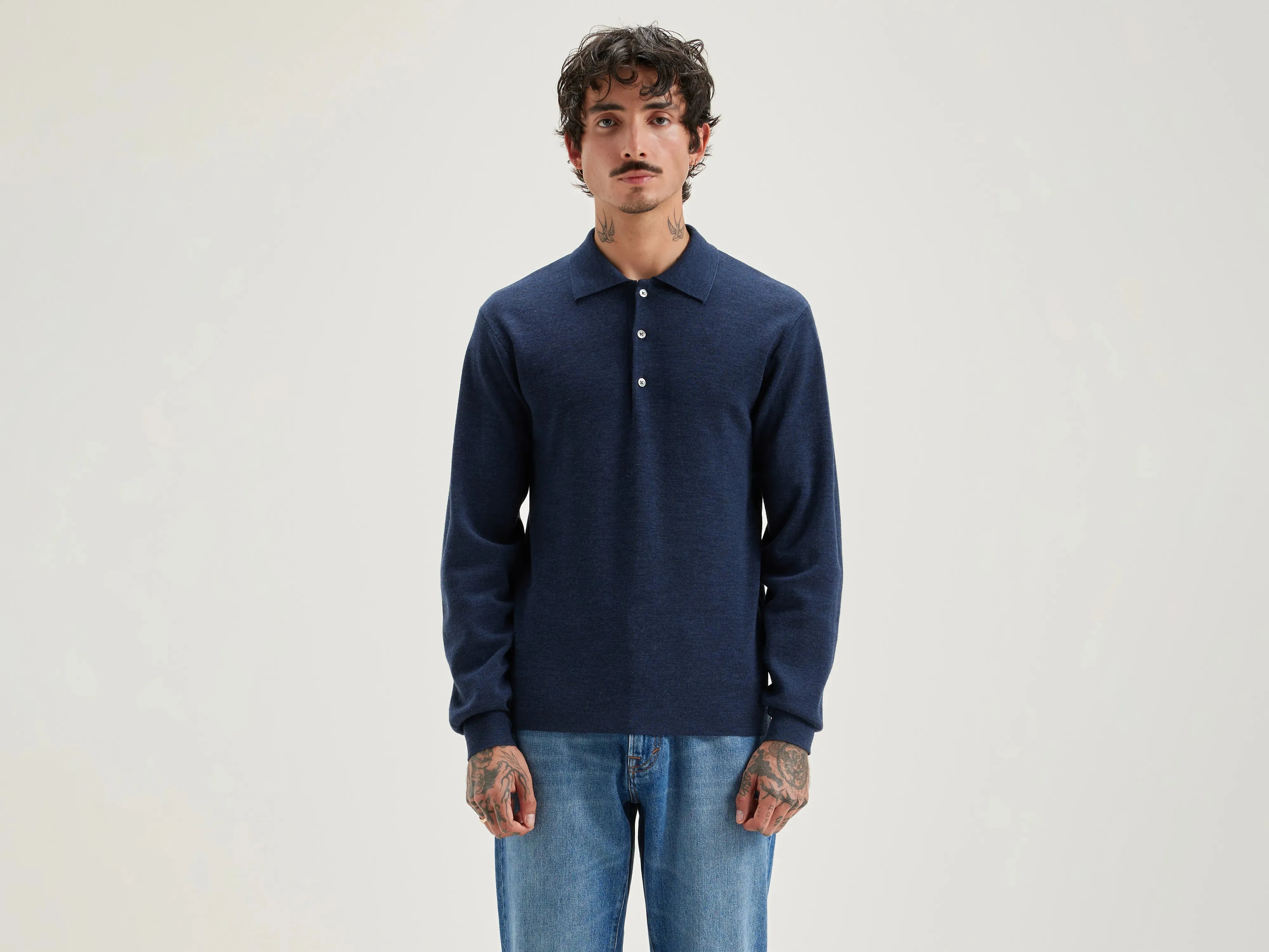 Dynol polo-style sweater (242 / M / NIGHT SHADOW)