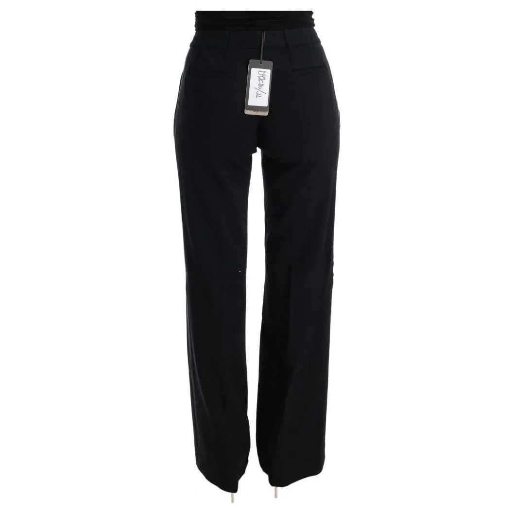 Ermanno Scervino Chic Black Bootcut Formal Pants