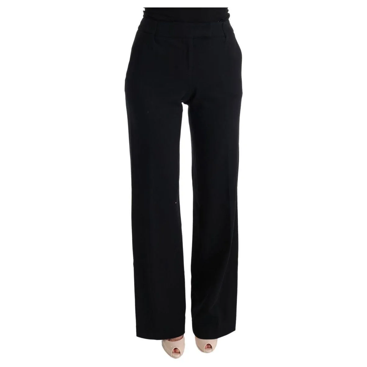 Ermanno Scervino Chic Black Bootcut Formal Pants