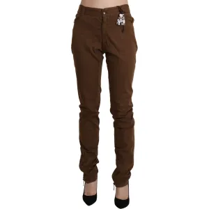 Ermanno Scervino Chic High Waist Skinny Cotton Trousers