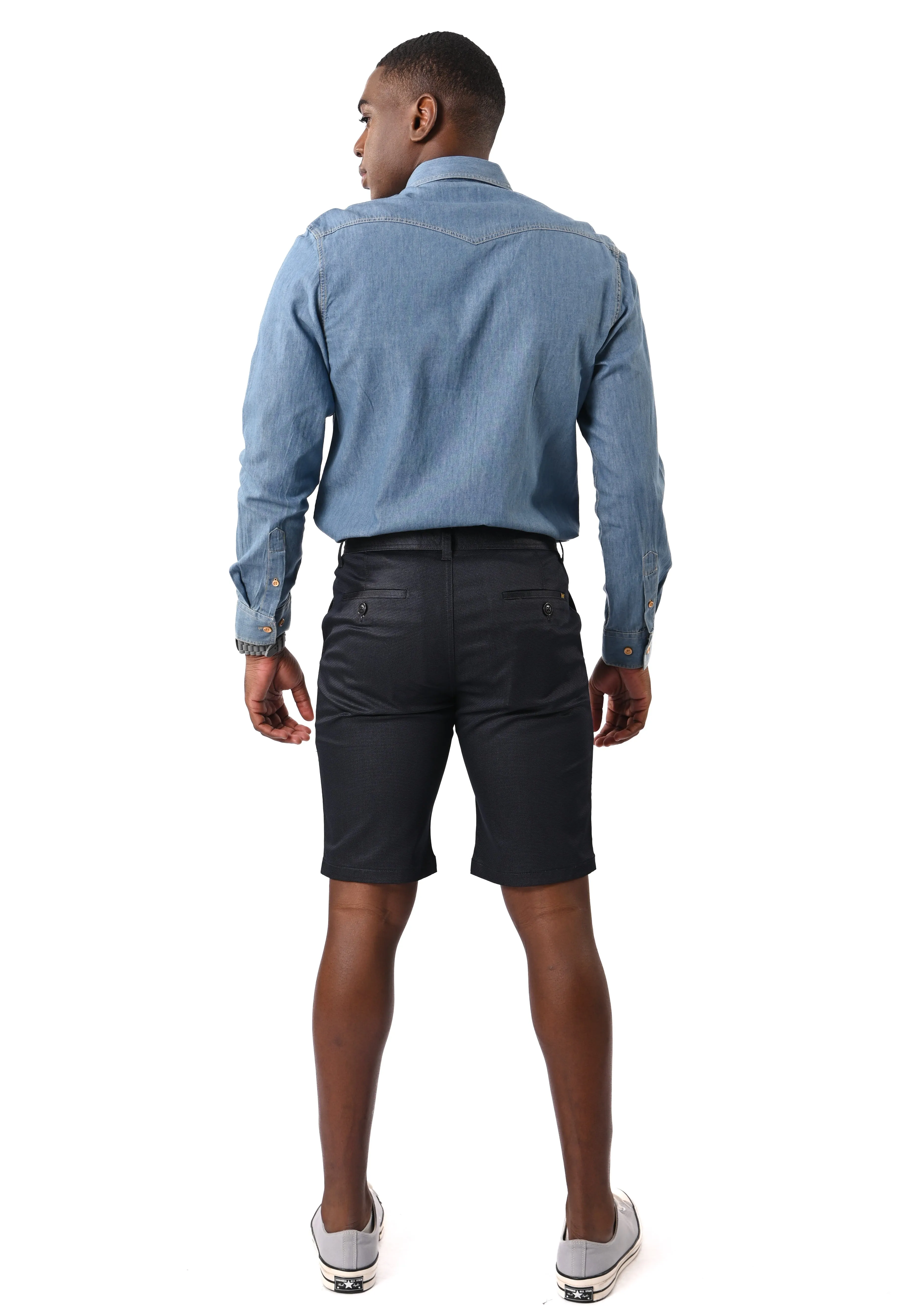 EXHAUST MEN'S COTTON SHORT PANTS [Straight Cut] 1466