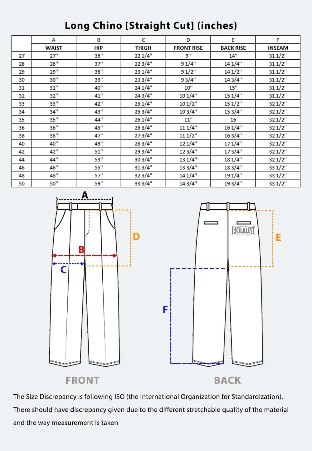 EXHAUST Stretchable Cotton Long Pants [Straight Cut] 1158