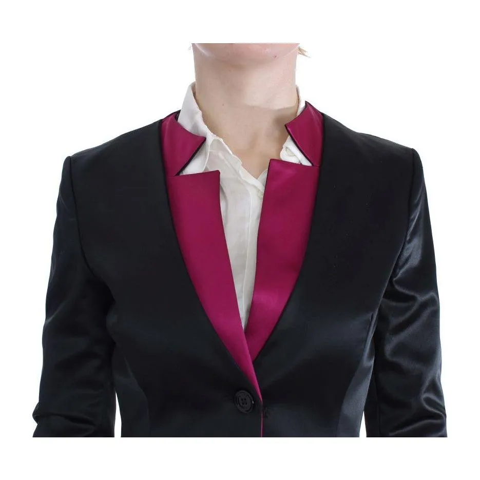 Exte Chic Black and Pink Skirt Suit Ensemble