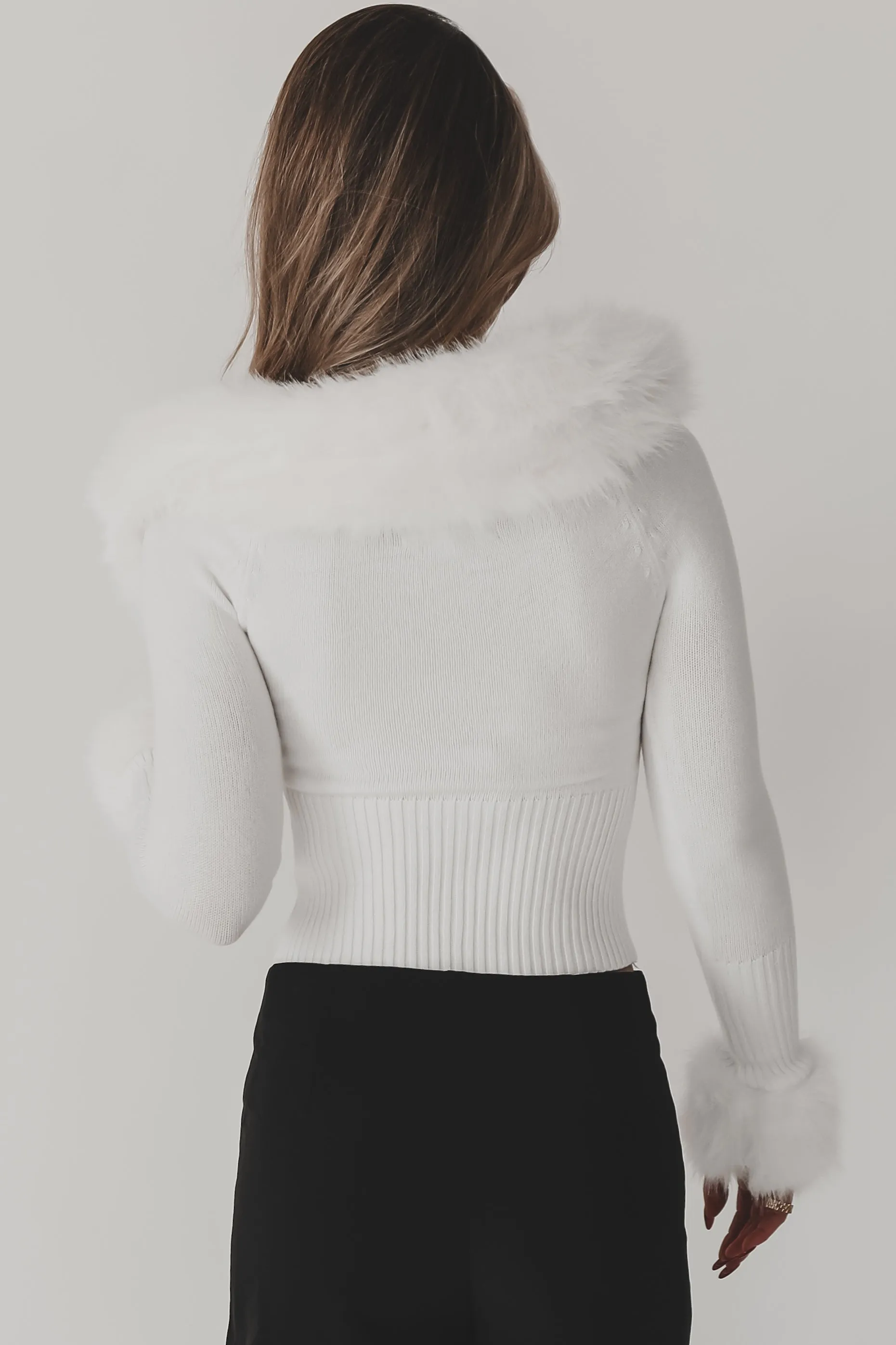 Fashionably Warm White Faux Fur Top