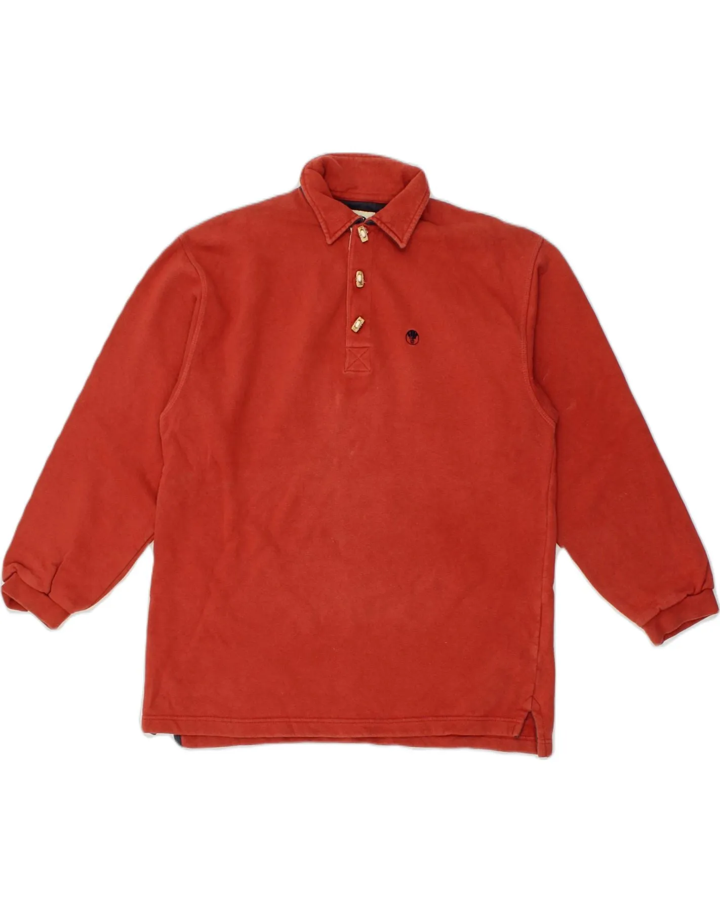 FAT FACE Mens Polo Neck Jumper Sweater Small Red Cotton