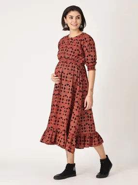 Floral Cascade Maternity and Nursing Dress