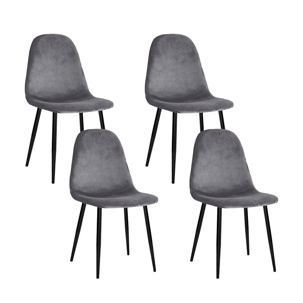 Four Dining Chairs Dark Grey