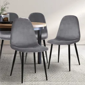 Four Dining Chairs Dark Grey