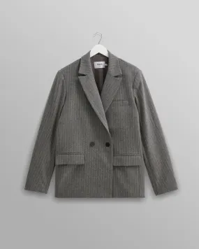 Gekko - Charcoal Grey Pinstripe Wool Blazer