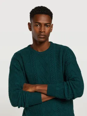 Gen z collection crew neck sweater with cables