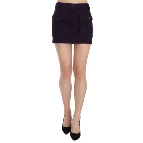 GF Ferre Elegant Purple High-Waist A-Line Mini Skirt