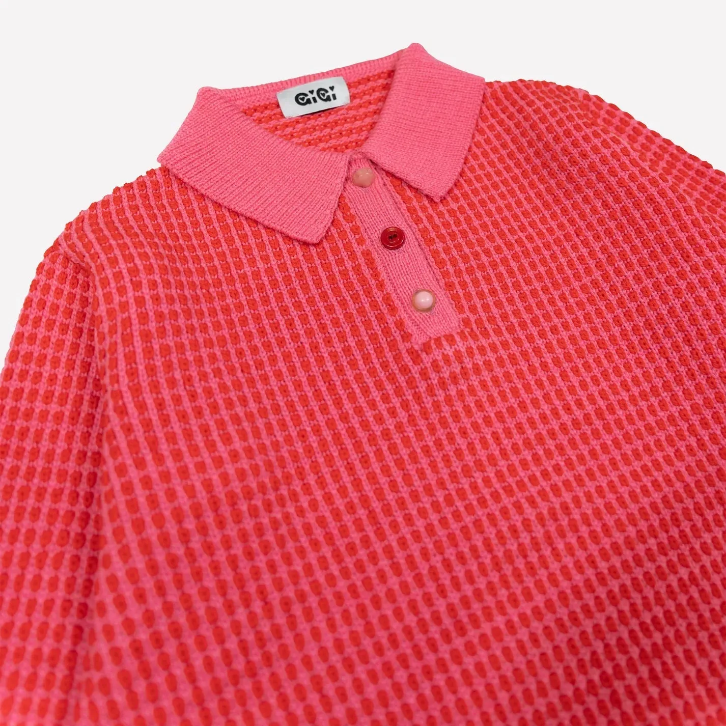 GiGi Knitwear - Hot Pink Mismatch Polo