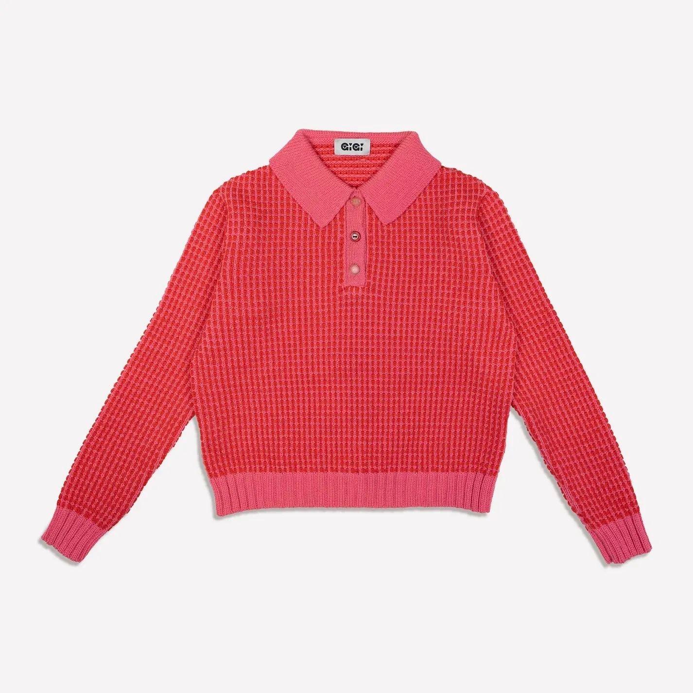 GiGi Knitwear - Hot Pink Mismatch Polo