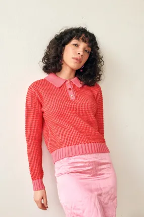 GiGi Knitwear - Hot Pink Mismatch Polo