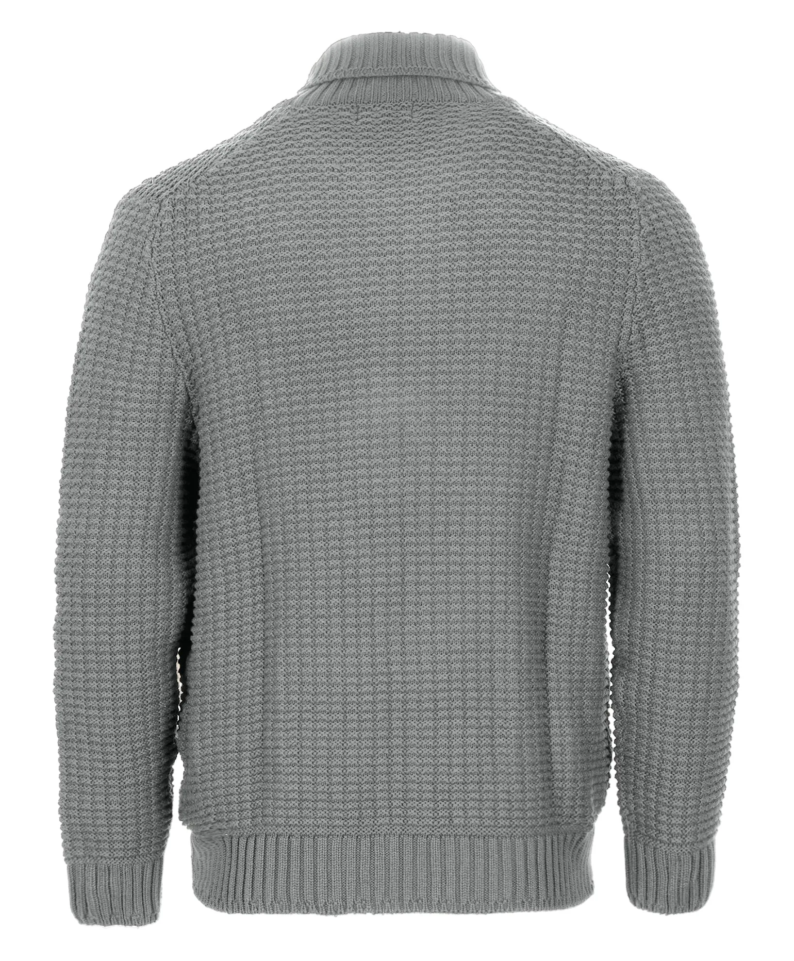 Gioberti Men's Stone 100% Cotton Milano Knit Full-Zip Sweater