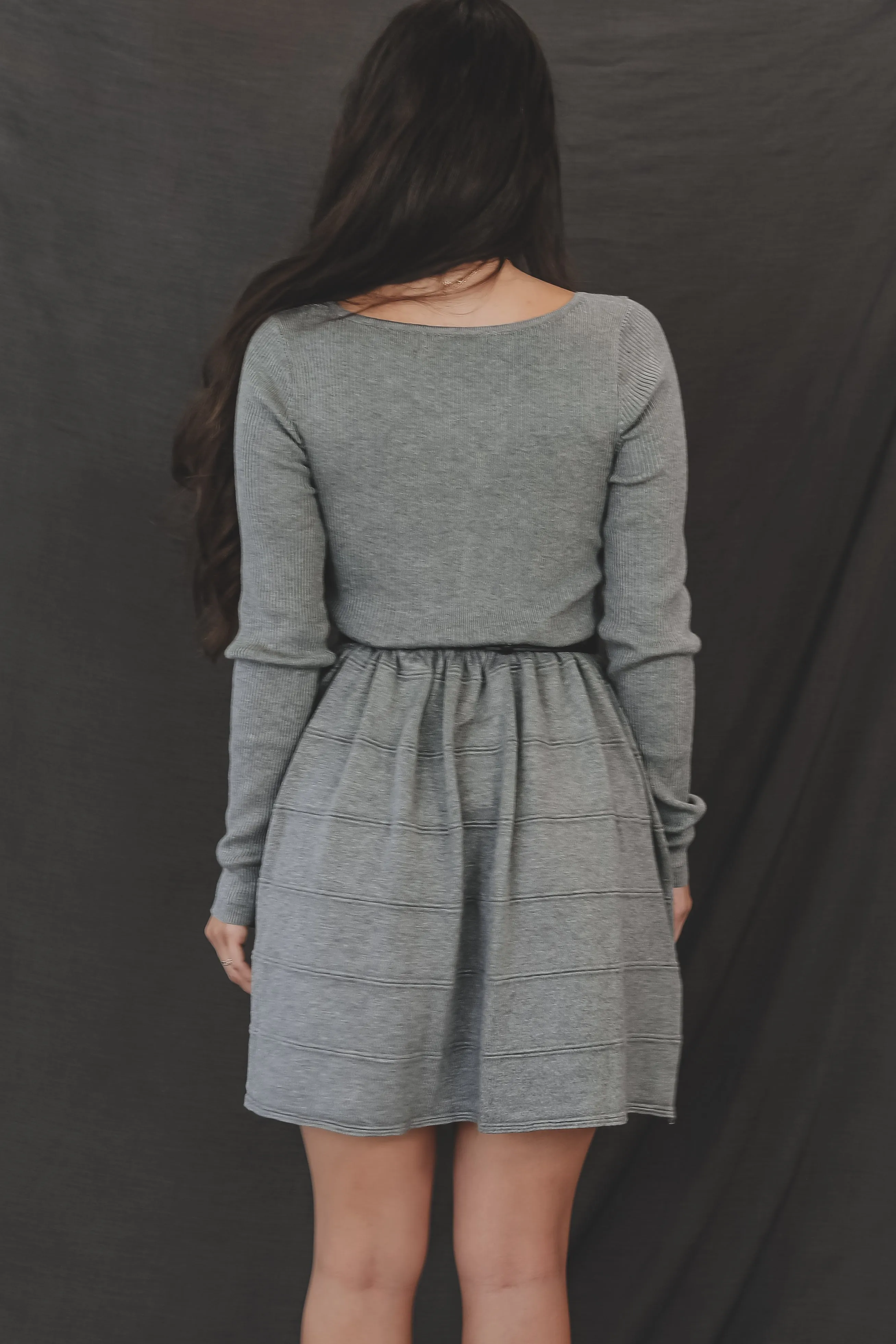 Girlll You Make That Look Good Gray Sweater Dress