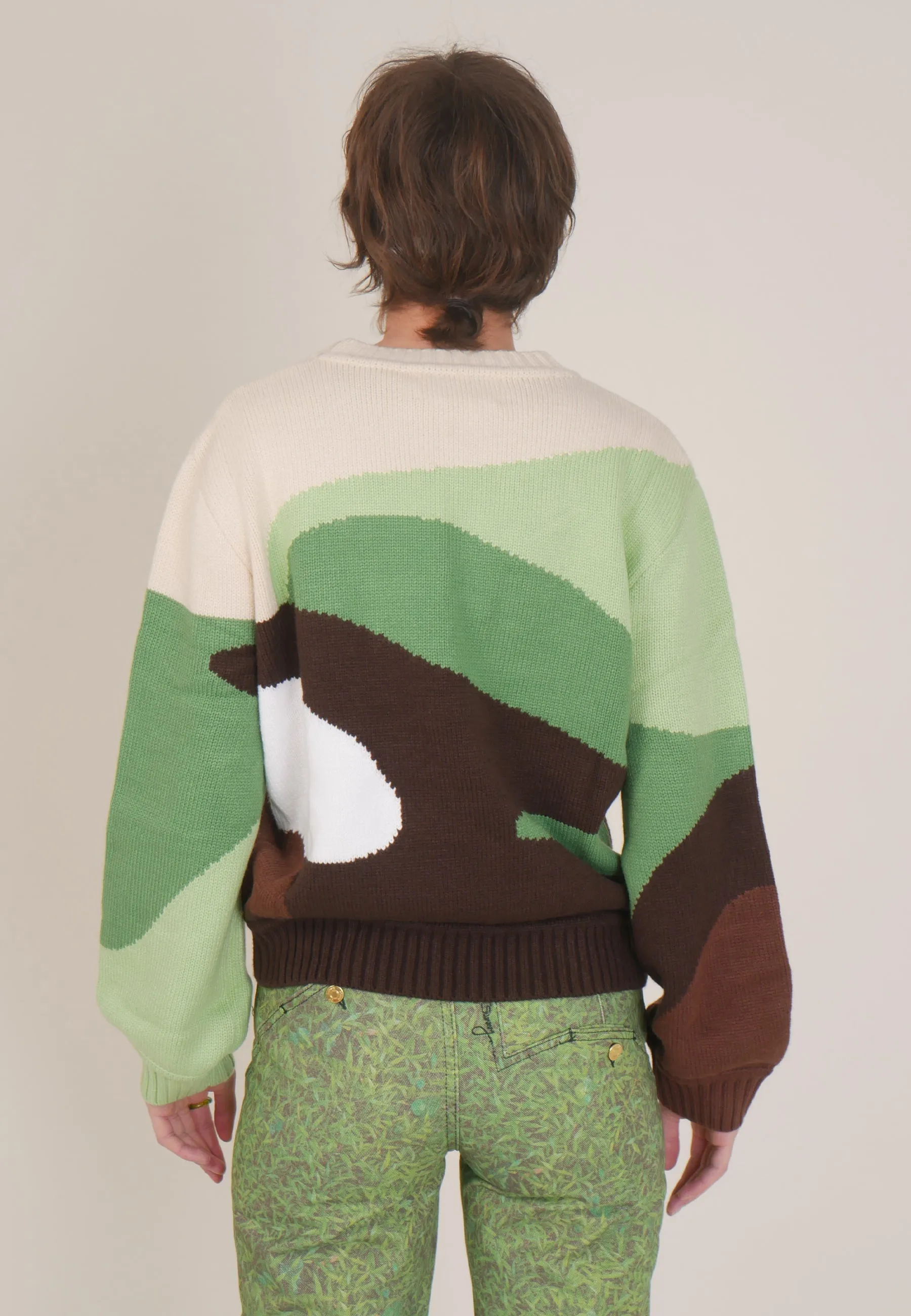 Golden Years Landscape Jumper - grass green