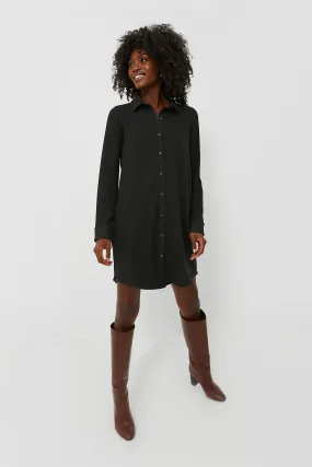 Heathered Black Twill Legend Sweater Dress