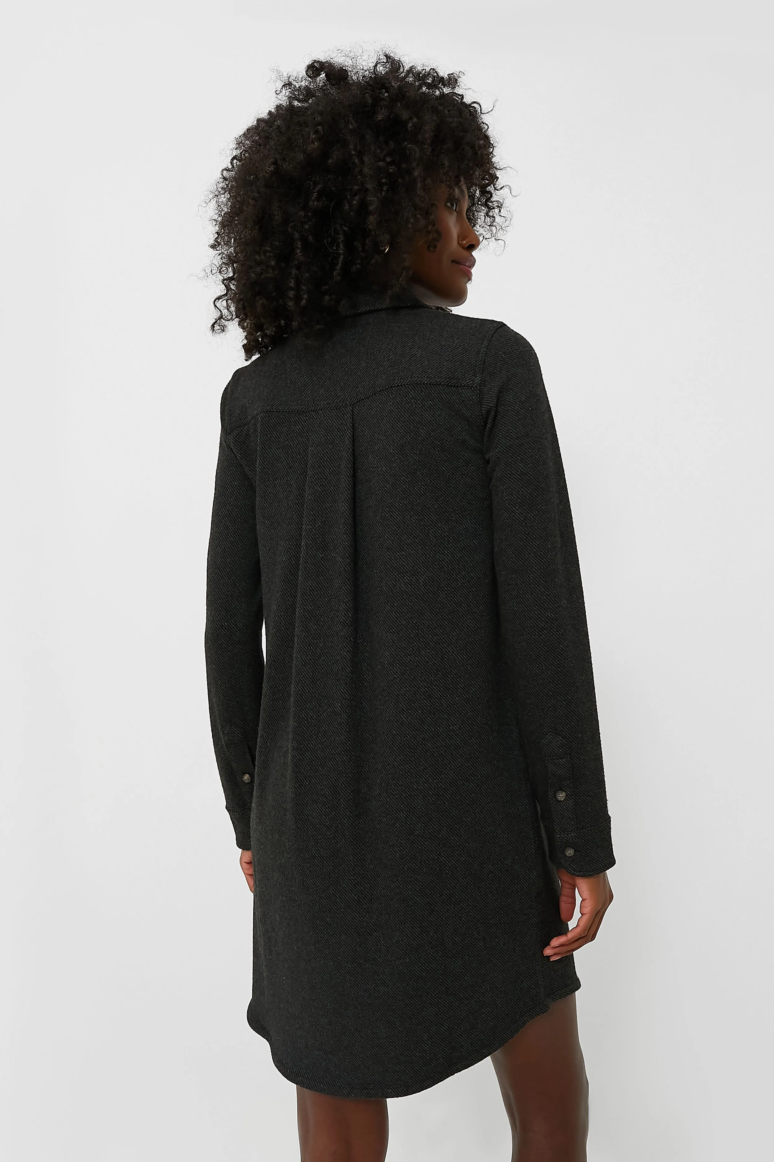 Heathered Black Twill Legend Sweater Dress