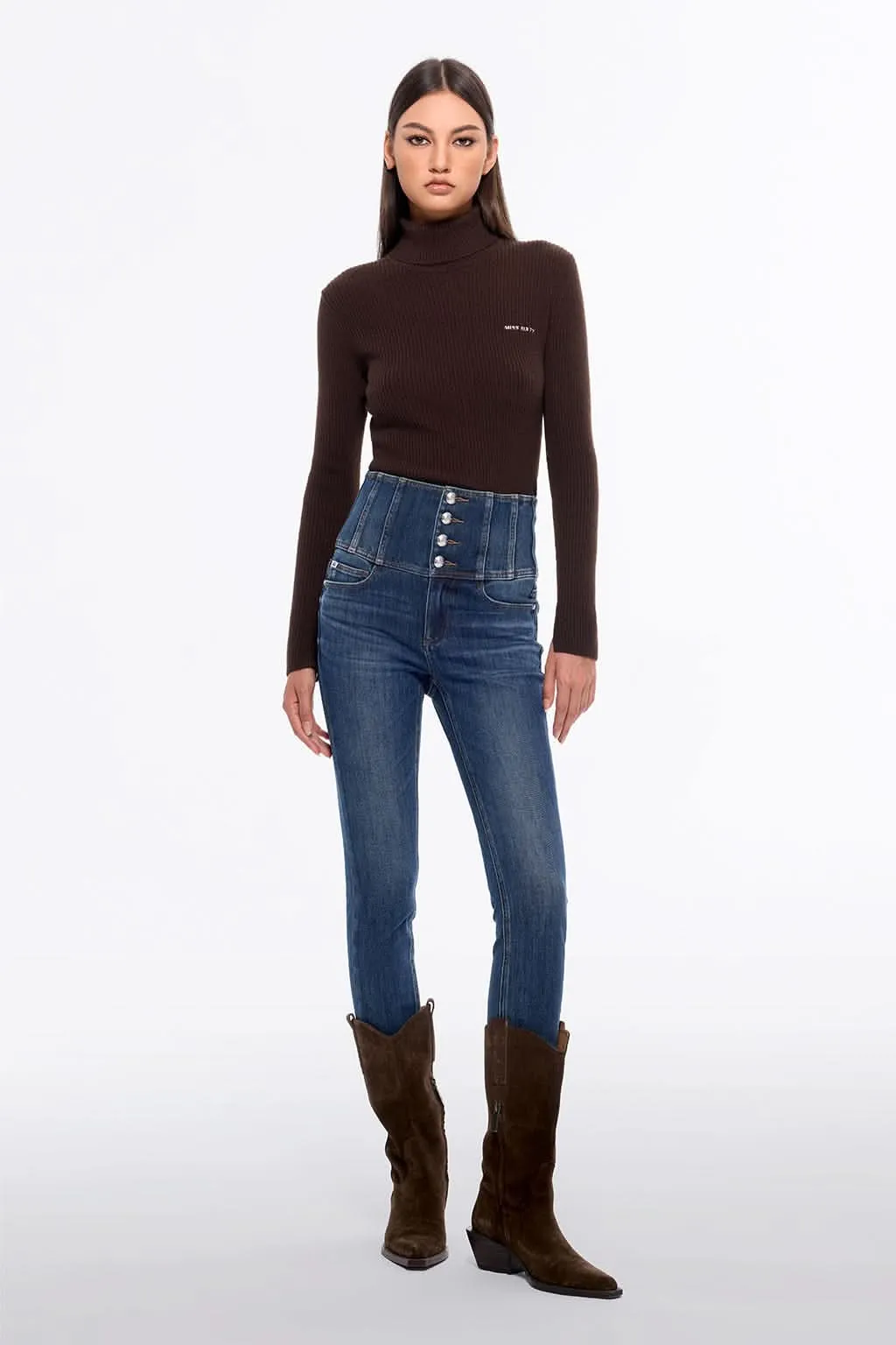 High-Rise Slim-fitted Jeans