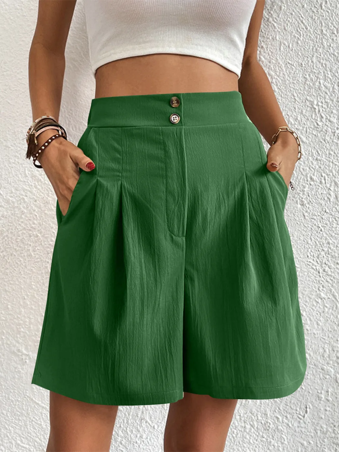 High Waist Shorts with Pockets