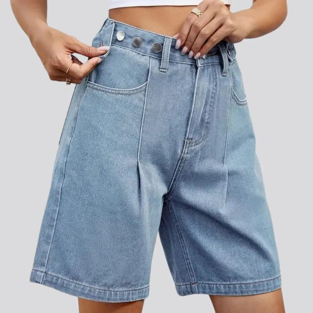 High-waist street jean shorts for ladies