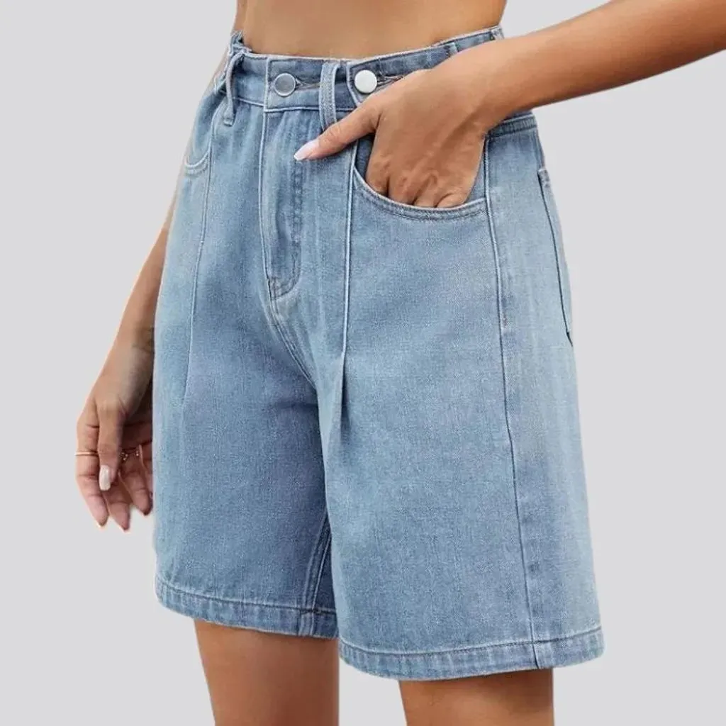 High-waist street jean shorts for ladies