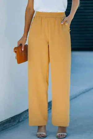 High Waist Wide Leg Pants with Pockets