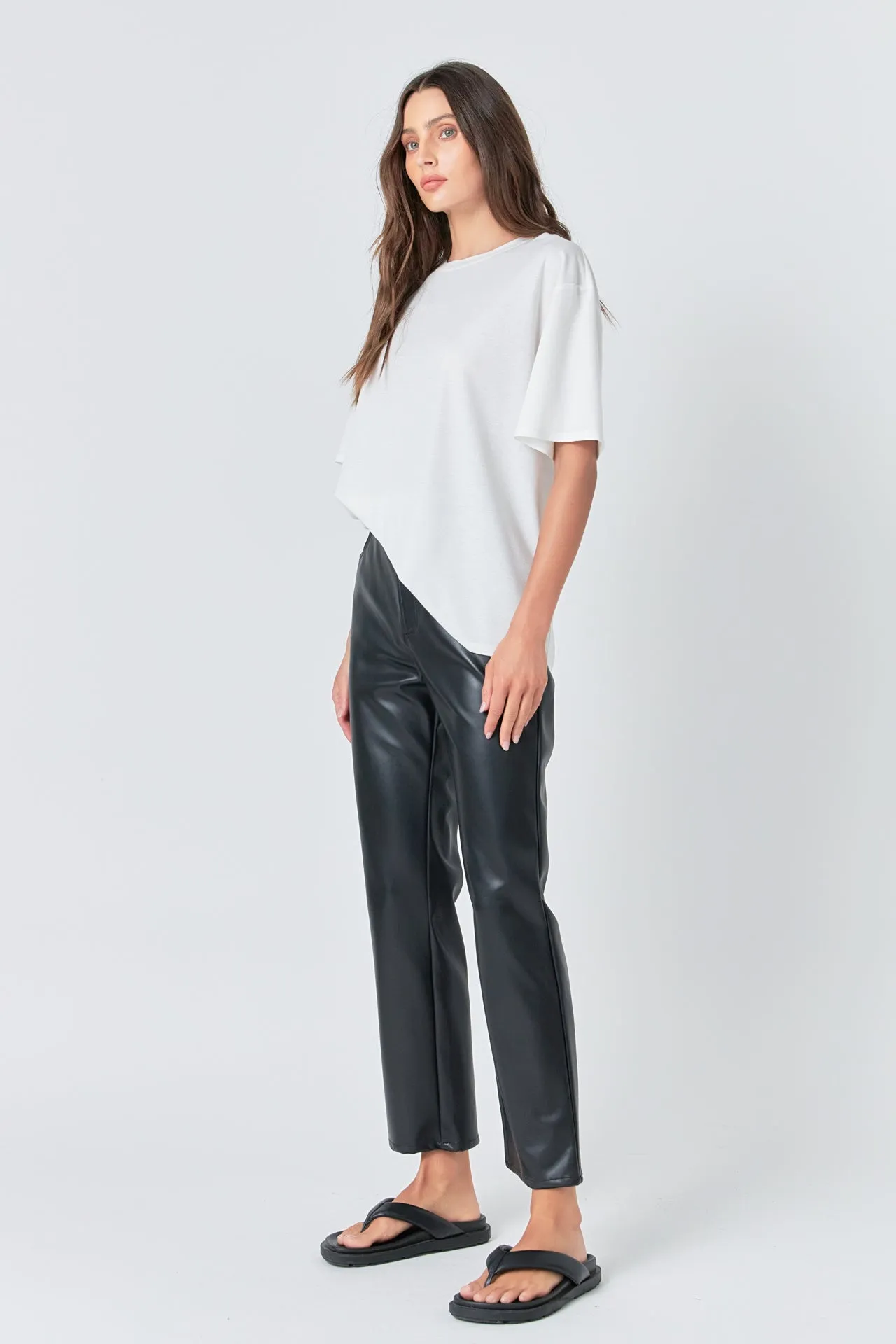 High-Waisted Faux Leather Pants