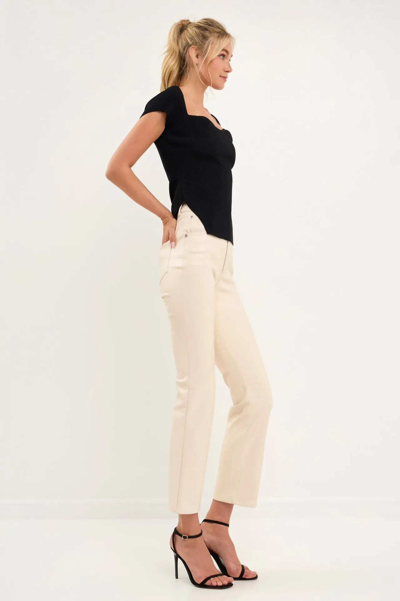 High-Waisted Faux Leather Pants