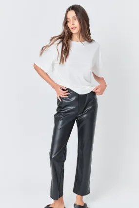 High-Waisted Faux Leather Pants