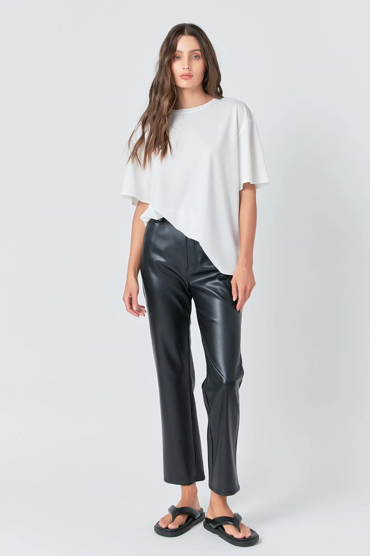 High-Waisted Faux Leather Pants