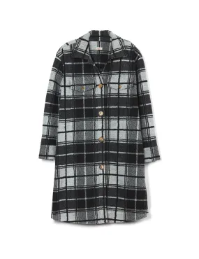 Holden Sherpa Jacket in Black Cream Plaid